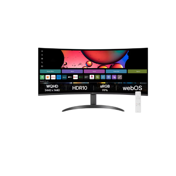 LG 34″ Smart UltraWide™ Curved Monitor – WQHD (3440x1440) with webOS